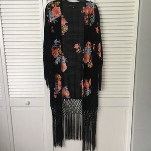 Floral Fringe Kimono